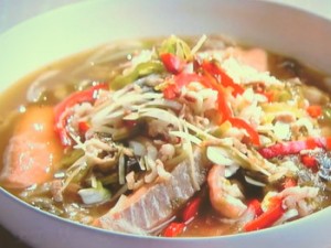 男子ごはん 高菜漬けの餃子 味噌だれ