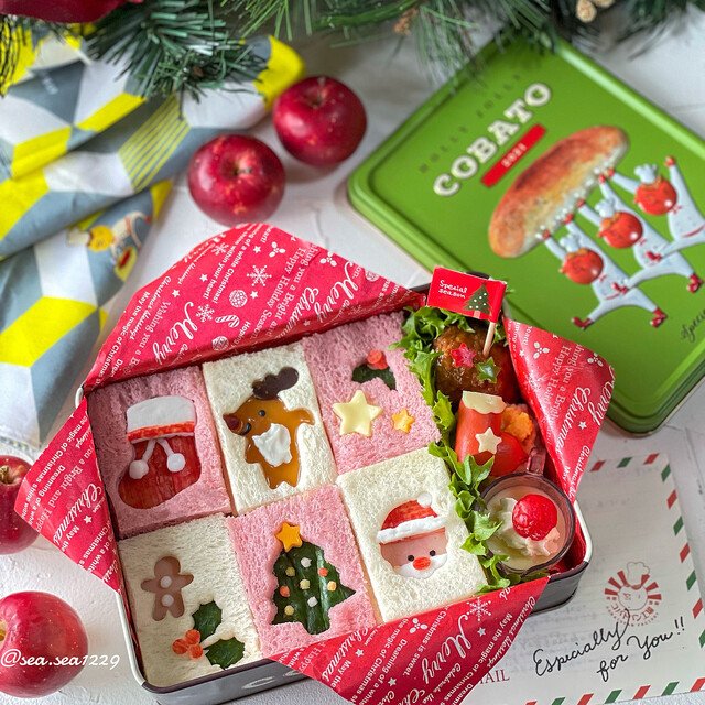 クリスマスサンドイッチ弁当 エクレアのべジたん弁当＃３