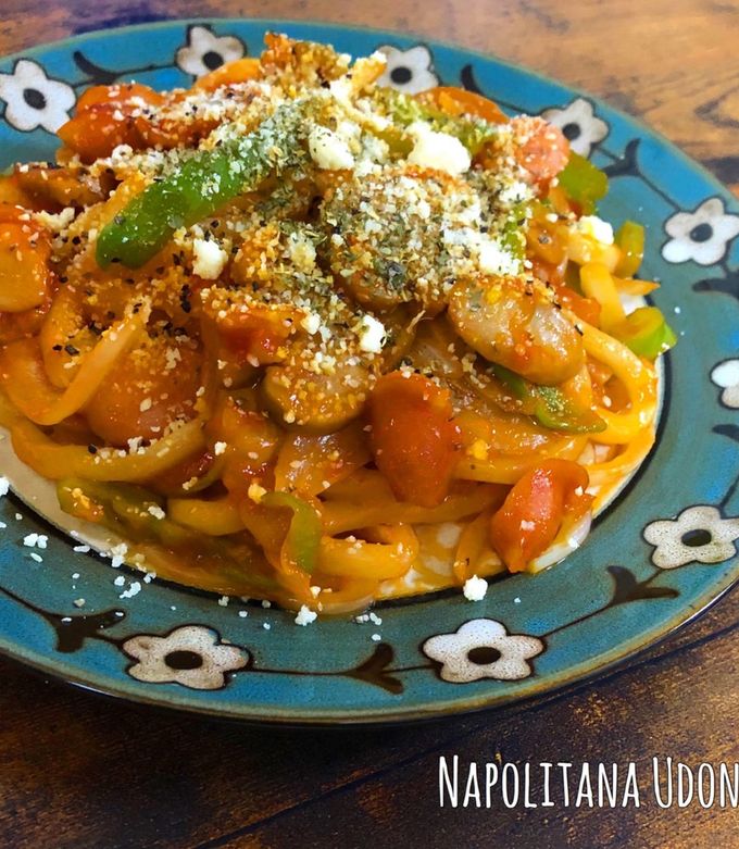 簡単！レンチン一発！ナポリタン風うどん