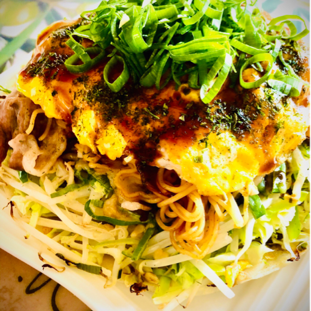 ひっくり返さない！ 広島風お好み焼き