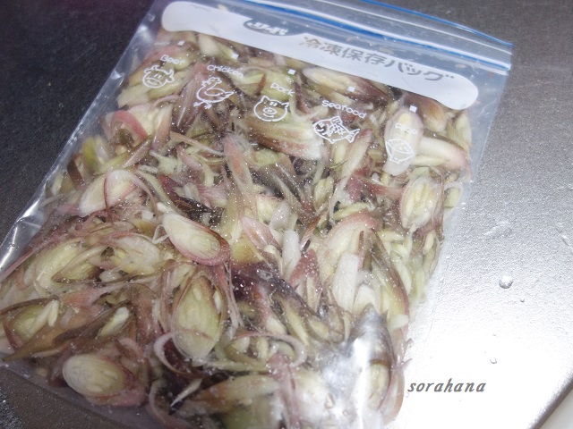 みょうがの冷凍保存方法