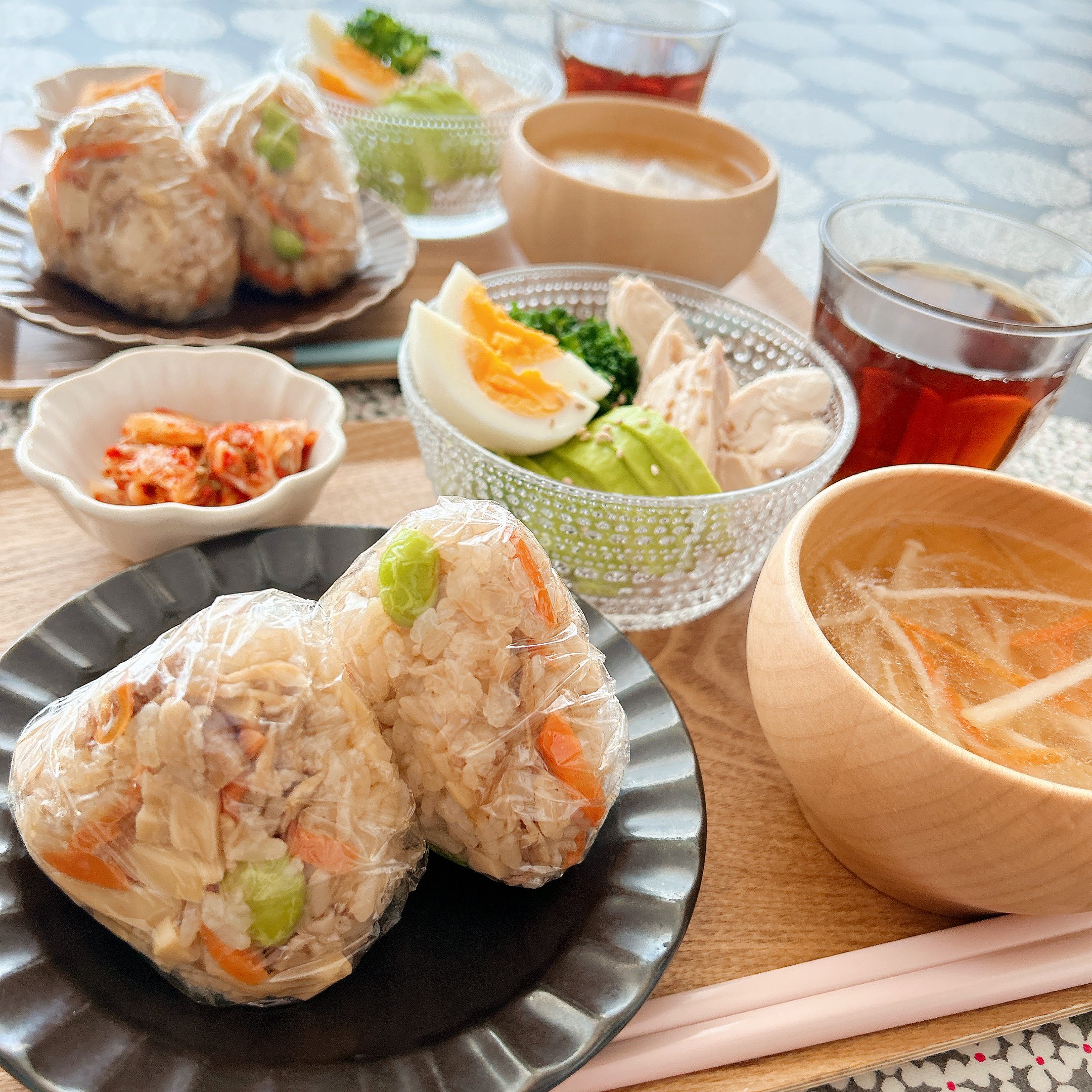 新感覚おにぎり‼️ , 鶏マヨと大葉のおにぎり