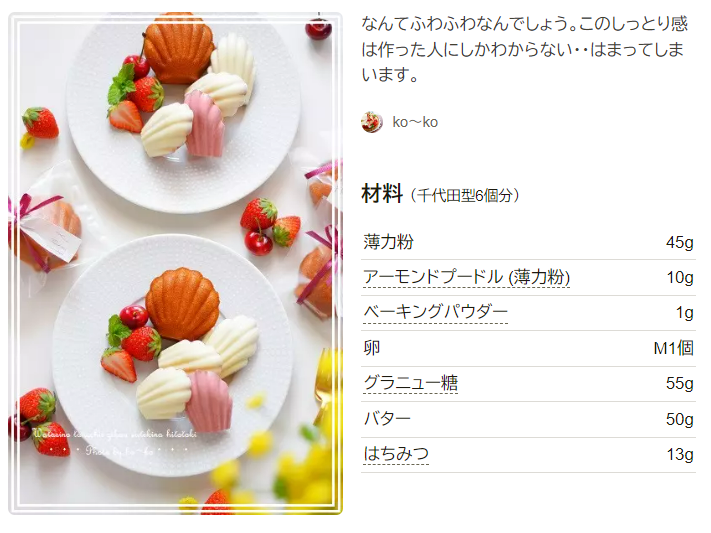 まるでパティスリーの味! 基本のマドレーヌ