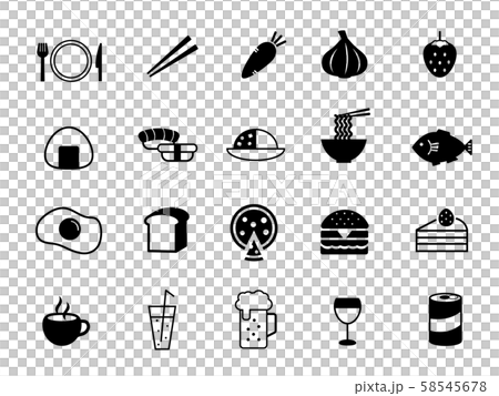 食べ物のアイコンのイラスト素材85519125- PIXTA