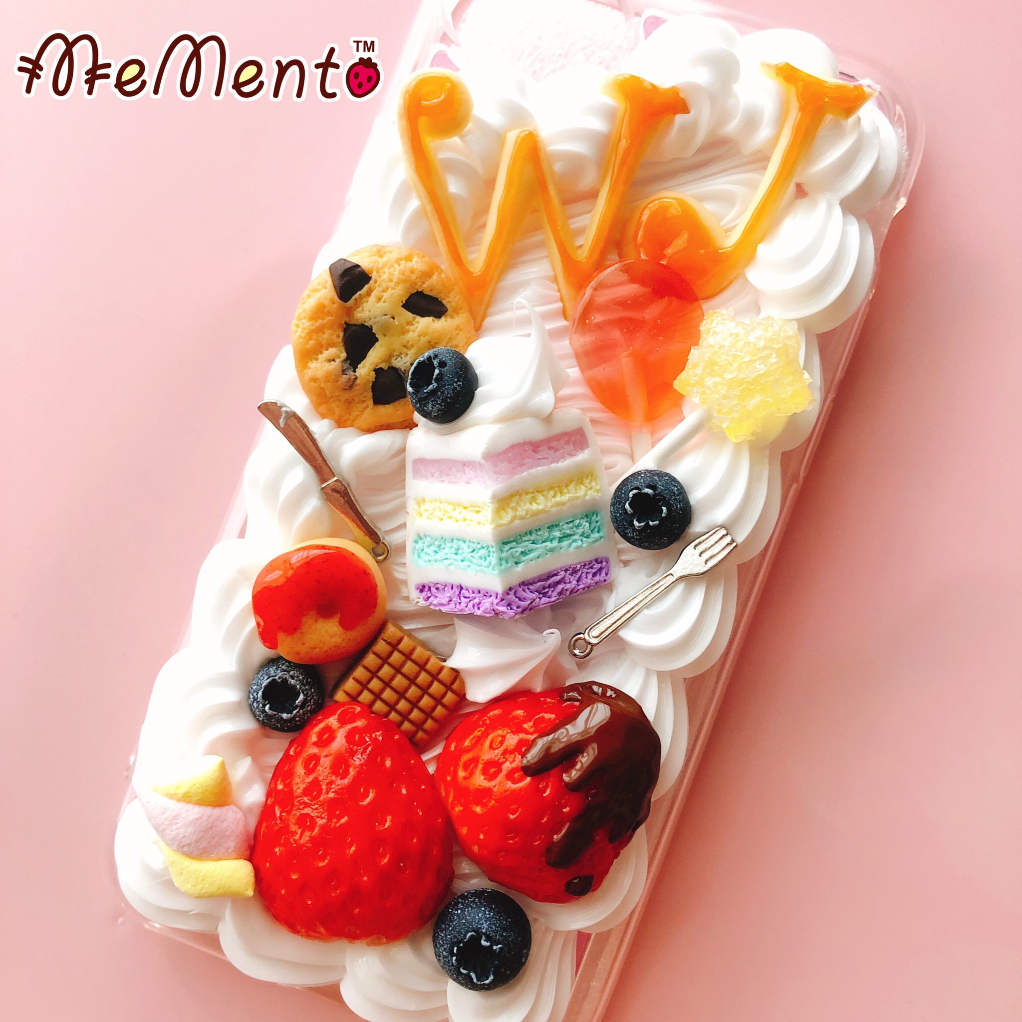 iPhone 受注制作 デコ電 スイーツスマホケース クリア - ねこのて🐾minne byGMOペパボ国内最大級のハンドメイド・手作り通販サイト