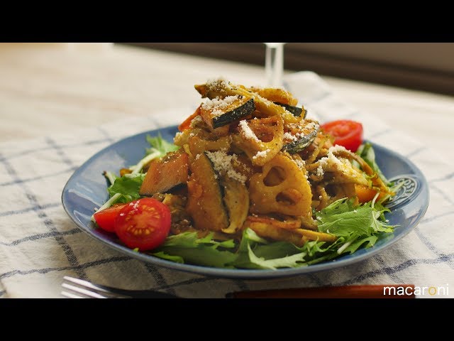 豚肉とかぼちゃとれんこんのサラダ