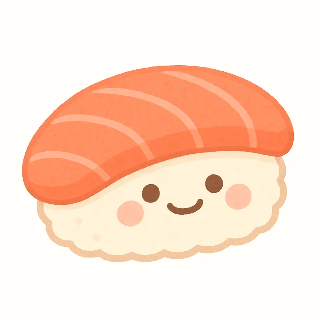 出前のお寿司・握り寿司のイラストイラスト無料・かわいいテンプレート