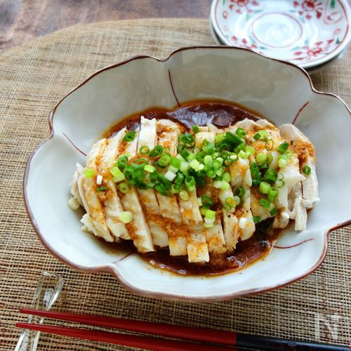 絶品よだれ鶏をむね肉で むね肉よだれ鶏 口水鶏 胸肉 よだれどり 鶏胸肉mieuxkanon＊