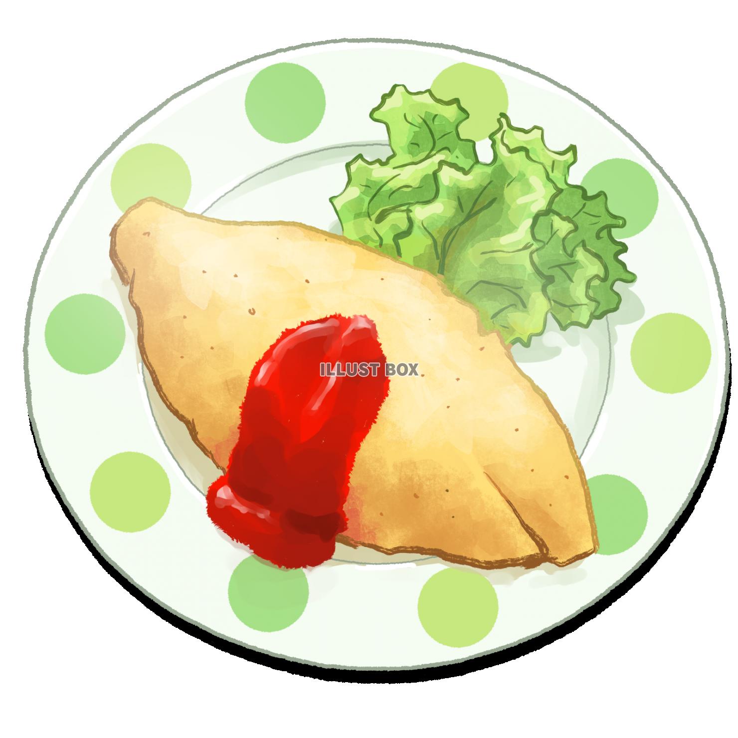 フリーイラストオムライス 01