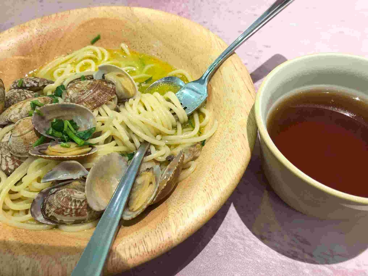 ニンニクたっぷり アサリのボンゴレスープパスタ