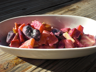 20分で完成！時短献立♪ れんこんと水菜の赤しそマヨサラダ