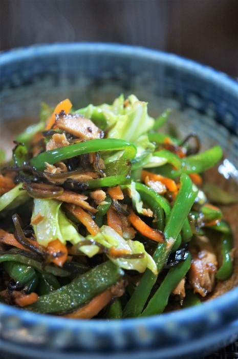 簡単味付け！ ピーマンの塩こんぶ和え