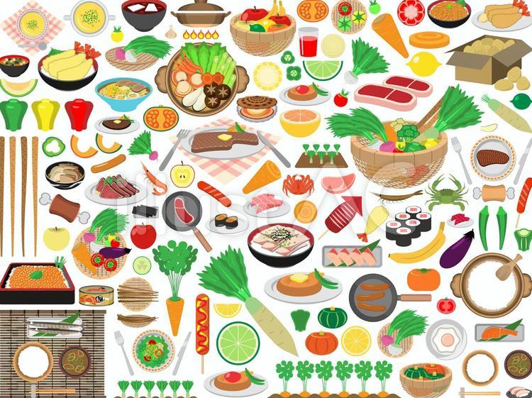 かわいいファストフードのイラストセット無料で使えるイラストサイト – フリー素材Illustrator Factory