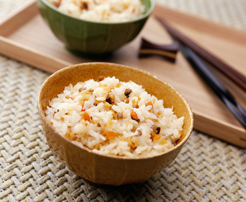 たこと新生姜の炊き込みご飯