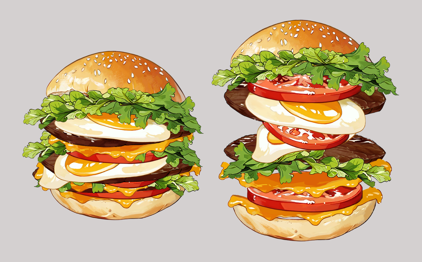 無料イラストハンバーガーセットパブリックドメインQ：著作権フリー画像素材集