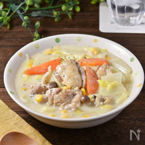 冬の一汁一菜献立レシピ 6木曜日「鮭ときのこのクリーム煮 他」東京ガス ウチコト