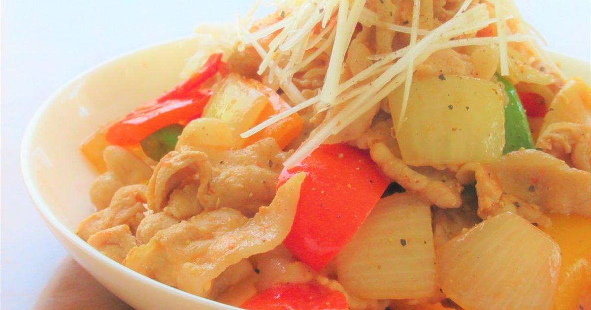 豚バラ肉とじゃがいもとキャベツの味噌炒め