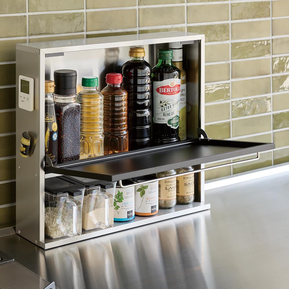 Klivex家庭用スパイスラック収納キッチン調味料容器セットメタルラックガラスボトル大きな白い楽天市場期間限定10％off 白いスパイスラック ポット4個 隠せる 調味料ラック 燕三条 日本製 調味料入れ スパイスケース キッチン収納 カウンター上 収納 キッチン