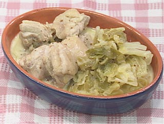 鶏胸肉とキャベツのクリーム煮