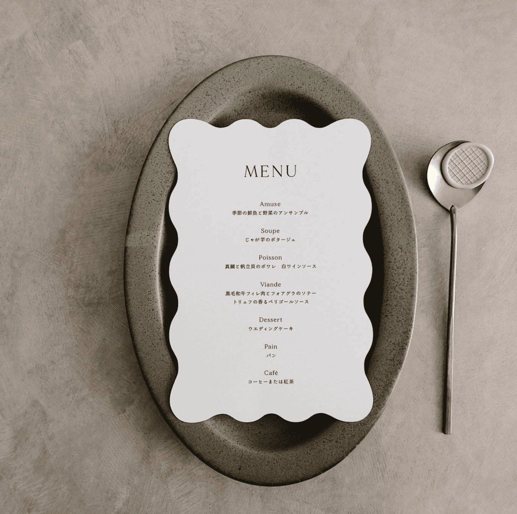 サロン展示用メニュー表美容サロンのための印刷物デザイナーR.Mari