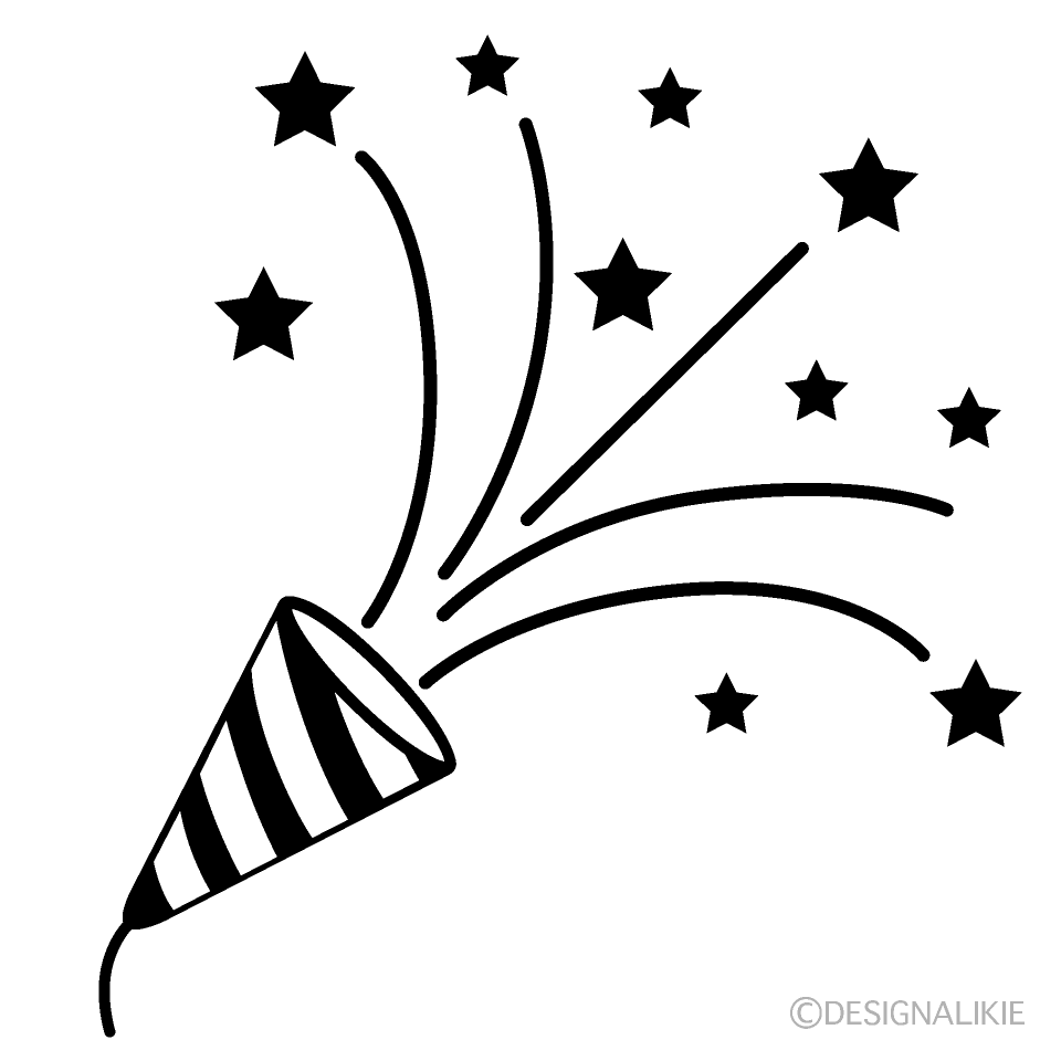 ピンク水玉クラッカーイラストのフリー素材イラストイメージ