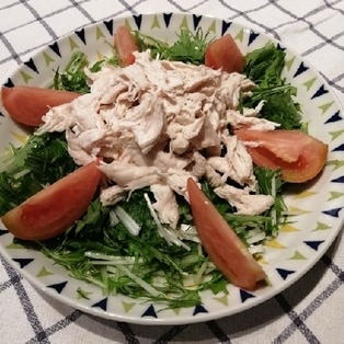 水菜と鶏ささみのごま和えサラダ✿ by まゆゆずクックパッド簡単おいしいみんなのレシピが392万品