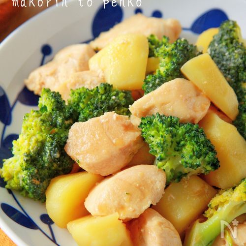 簡単！つまみ☆ささみとブロッコリーの粉チーズ炒め♪