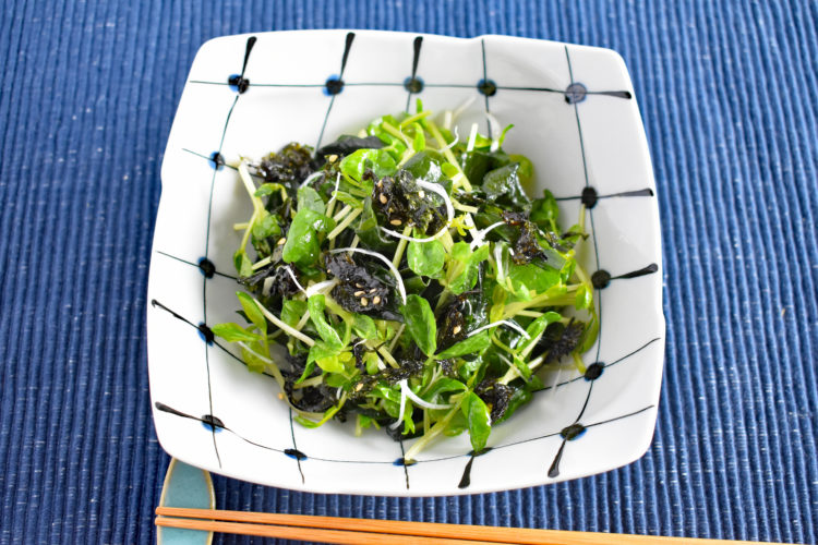 水菜とわかめのチョレギサラダ