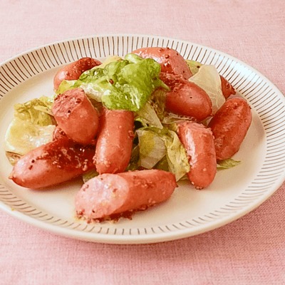 レタスとソーセージのマスタードマヨディップ