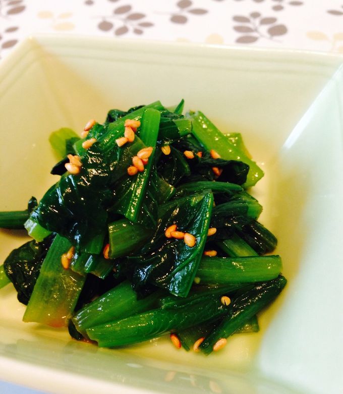 小松菜ときのこのベーコン炒め