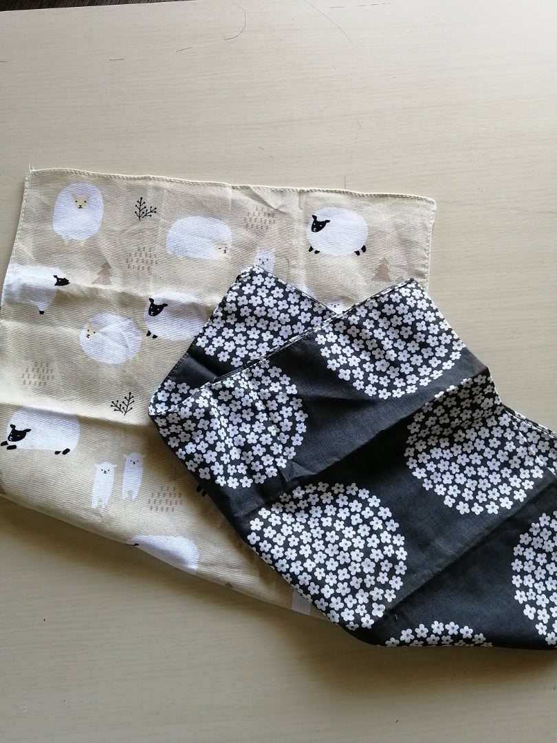 簡単!100均の手ぬぐい2枚で 大きめエコバッグの作り方SunMoon