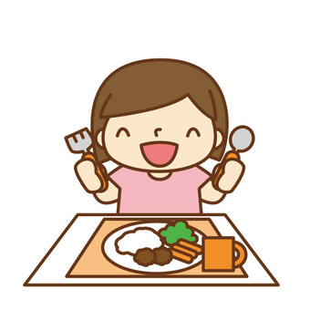 お昼ごはんかわいい手描きの無料素材「てがきっず」保育園・小学校・介護施設にぴったりのフリー素材イラスト