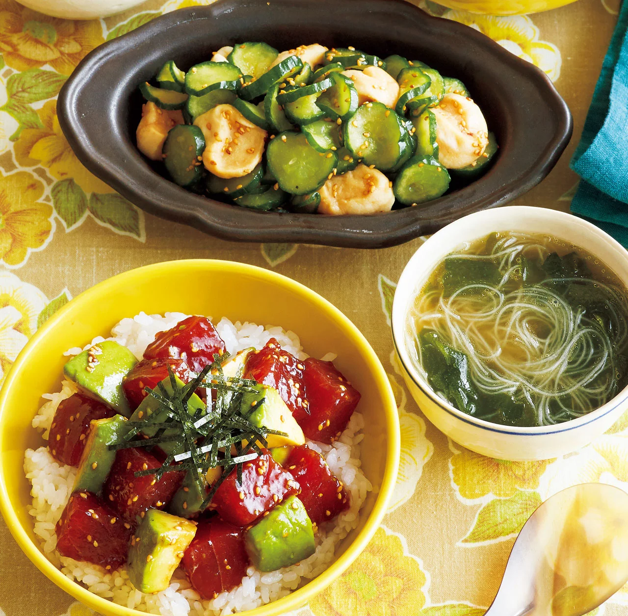 117円・ビンチョウマグロの漬け丼献立*〜あっこりんmamaの1男3女 6人家族の節約献立とお弁当日記〜*