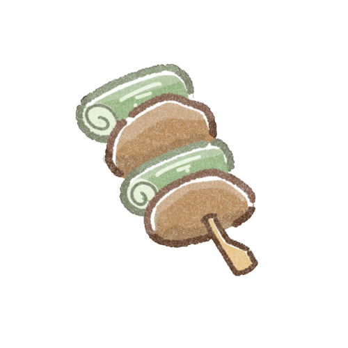 手書き 焼き鳥豚バラのイラスト 無料-飲食店専門手描きイラスト そらまめ堂