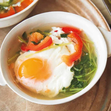 家計応援✨豆苗とたまごのスープ