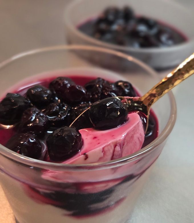 レンジで簡単♪ ブルーベリーパンナコッタ