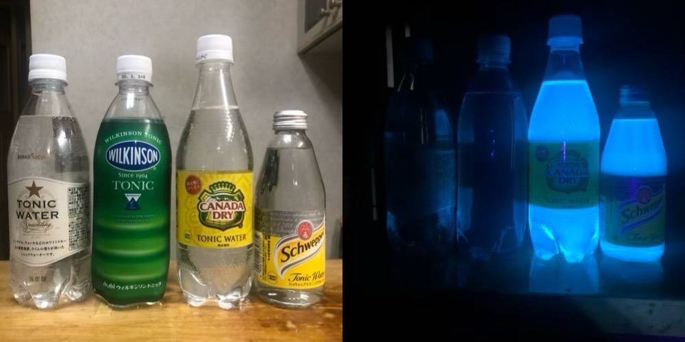 紫外線で光る食品 身の回りの光る飲み物いただきます!ラボ