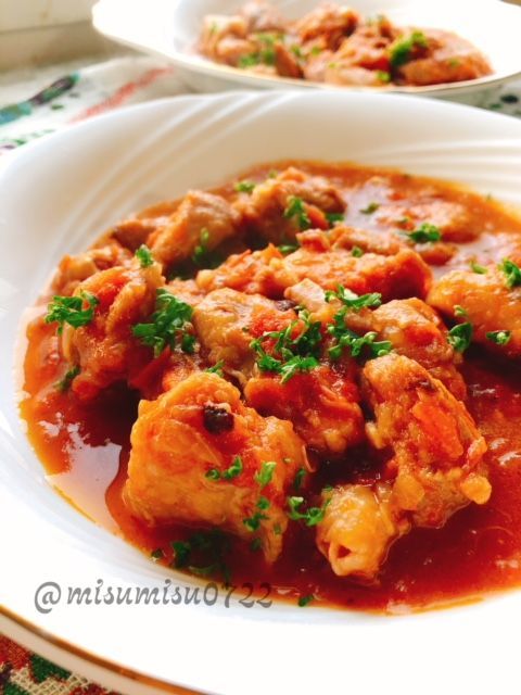 本格 鶏肉の赤ワイン煮