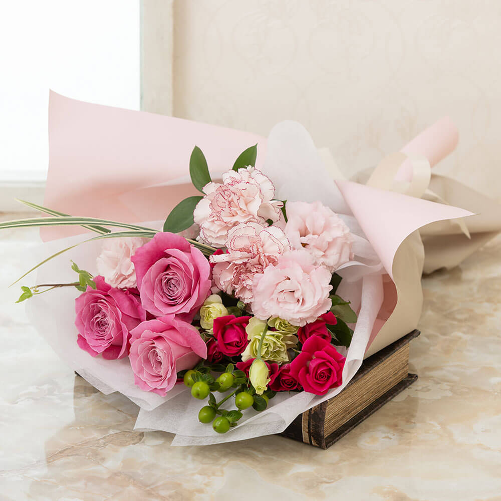 造花 ミックスフラワーブーケ 1束 バラ ローズ 花束 インテリア 飾り 花 フェイク 可愛い おしゃれ ピンク ベージュ 春 秋 雑貨ニュアンスカラー : リポーズジョイ - 通販 - Yahoo!ショッピング