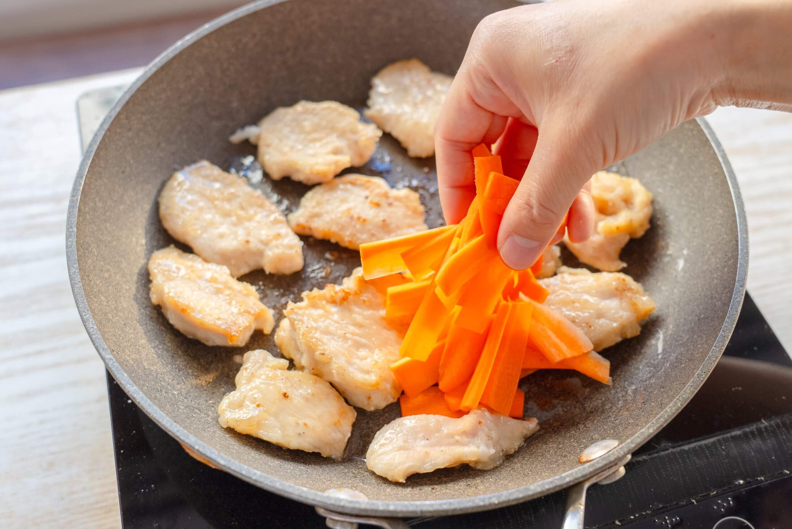 小松菜と鶏肉の中華炒め