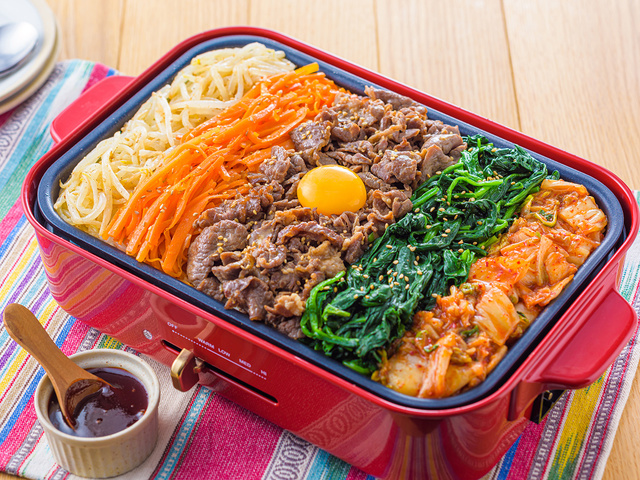 ホットプレートでビビンバ