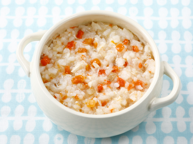離乳食中期の「おじや」9品。煮るだけ＆チンするだけの時短レシピ生後7～8ヶ月頃・モグモグ期Baby-mo ベビモ