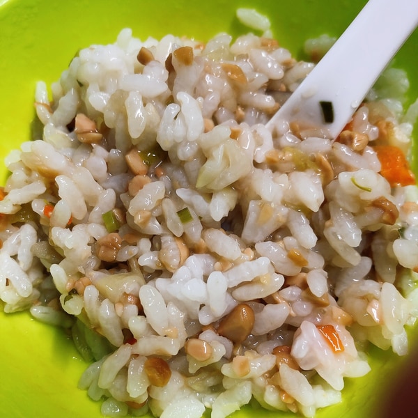 完了期の離乳食*納豆チーズたまご飯
