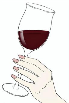 フリーイラストワイングラスを持った手パブリックドメインQ：著作権フリー画像素材集