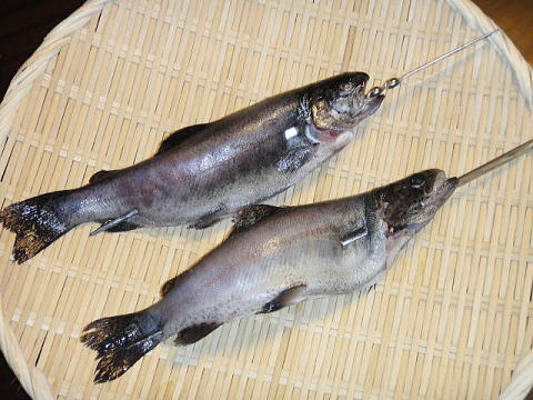 バーベキュー場内ニジマスの塩焼き 写真素材3213869- フォトライブラリ