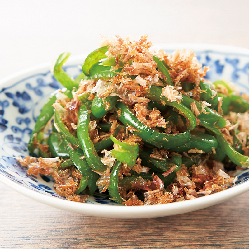 ピーマンの香ばしおかかあえ