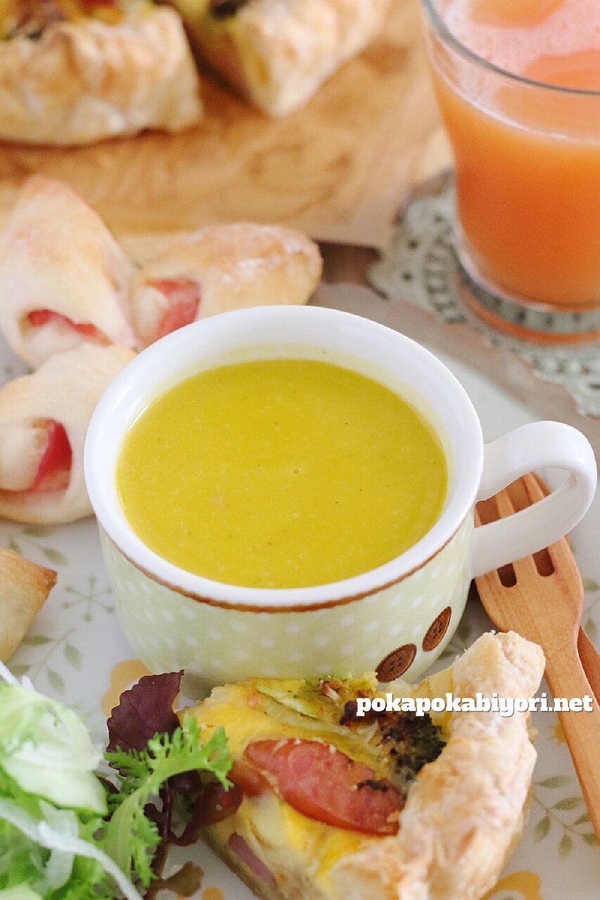 かぼちゃの濃厚豆乳ポタージュコンソメなしでも美味しく簡単♪