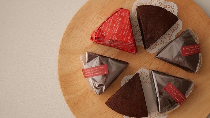 スクエアガトーショコラとラッピング♡Square chocolate cake and wrapping idea