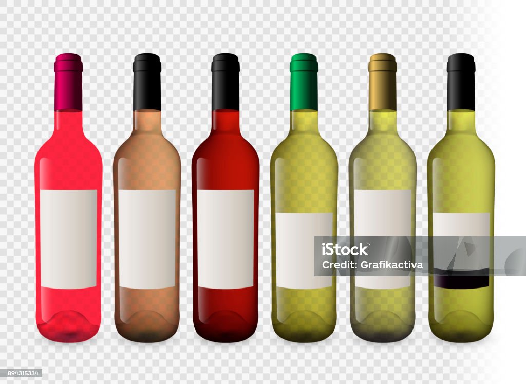 カラフルでかわいいワインやワインボトルの水彩風透過イラストのイラスト素材108614783- PIXTA