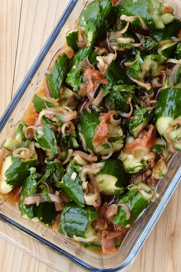 きゅうりと茎みょうがのさっぱり大葉和え